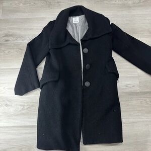 Tasse Tasse Womens Black Coat, Button Up